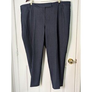 NWT Lane Bryant Chino Flat Front Pants Womens 26 Dark Blue Pockets Ankle Length